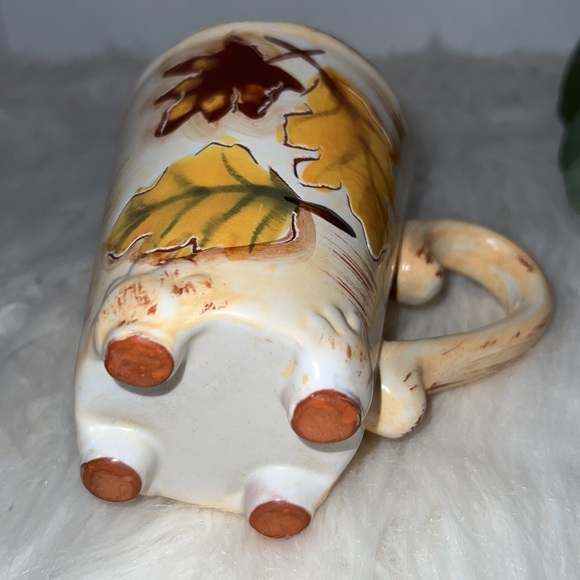 Harvest Fall Leaf Painted Footed Mug - Picture 3 of 6
